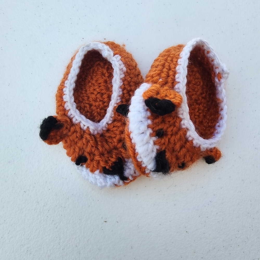 Handmade Fox Baby Booties